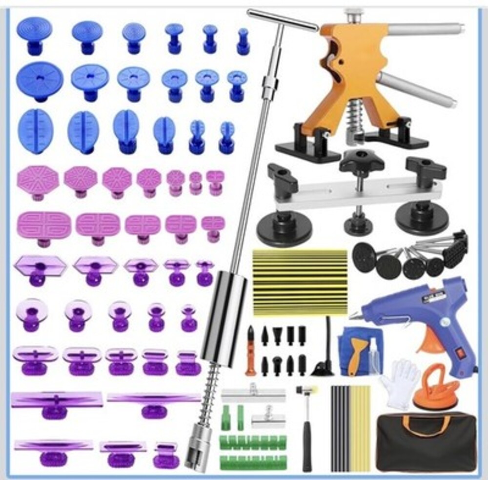 96Pcs Car Body Dent Removal Kit Slide Hammer Glue Gun